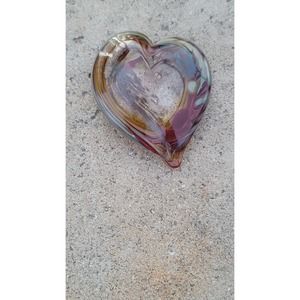 Hand-blown Glass Heart Paperweight